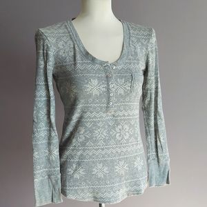 Victoria's Secret | Grey thermal fairisle pajama top